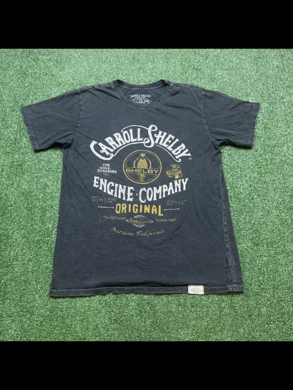 Carroll Shelby Engine Company Cobra Vintage Style Graphic T Shirt Mens L